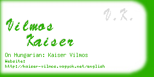 vilmos kaiser business card